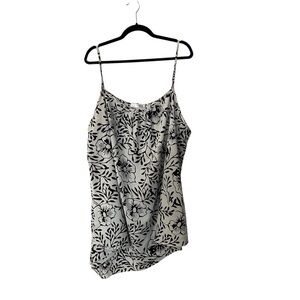 Rosegal Women’s Black & Cream Floral Sleeveless Strappy Blouse Sz 4X US 22 GUC